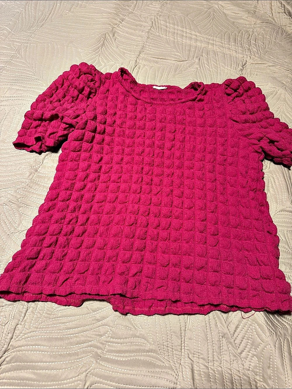 Jodifl Textured Short Sleeve Top in Pink
